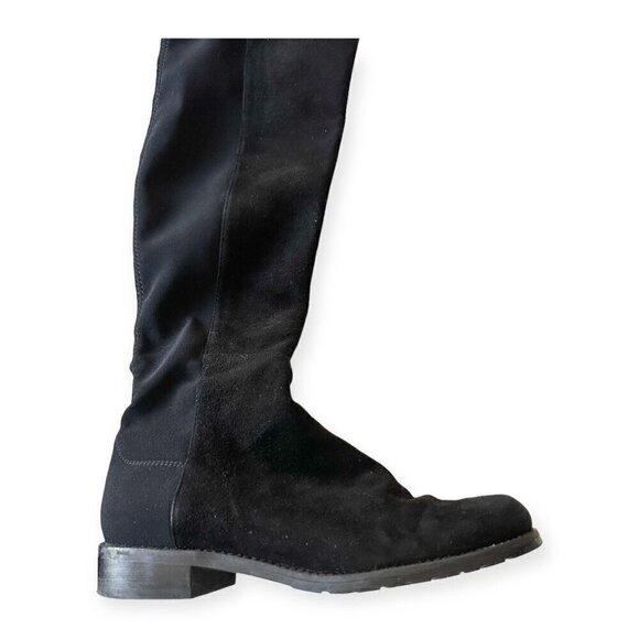Stuart Weitzman‎ Over the Knee Black Suede/Stretch 50/50 Boots, Size 6M - Picture 14 of 15